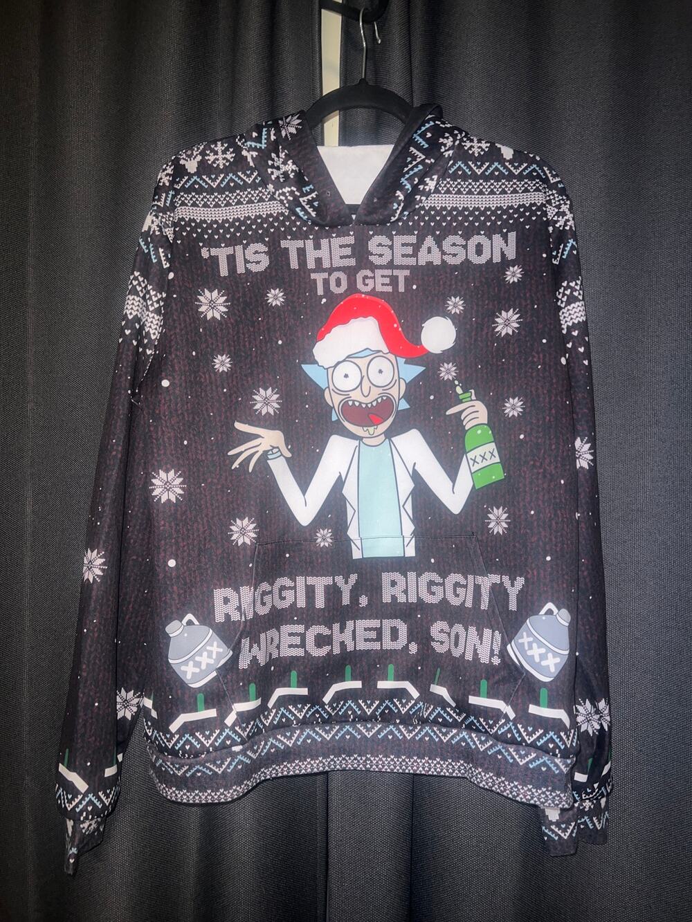 Ugly Christmas Sweater Xmas Size Large Rick Morty
